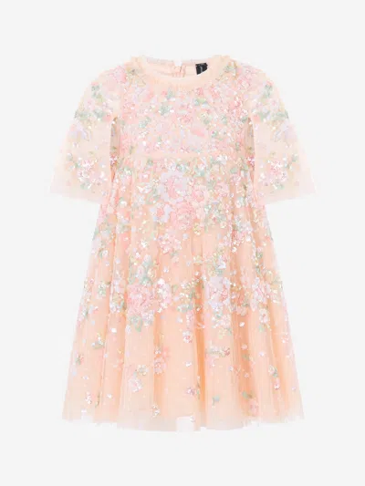 Needle & Thread Babies'  Girls Sequin Bouquet Cape Dress In Pink