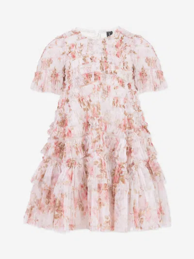 Needle & Thread Babies'  Girls Summer's Rose Valentine Ruffle Dress In White