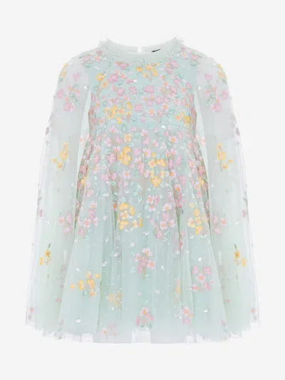 Needle & Thread Kids' Girls Versailles Ditsy Cape Dress In Green