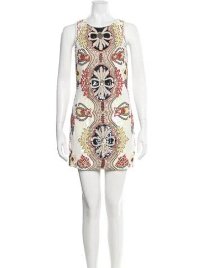 Pre-owned Needle & Thread Graphic Print Mini Dress In White