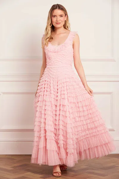 Needle & Thread Hattie Scoop Neck Ankle Gown In Pink