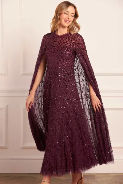 Needle & Thread Heart Lattice Ankle Gown In Red