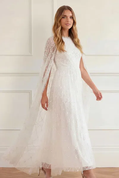 Needle & Thread Heart Lattice Ankle Gown In White