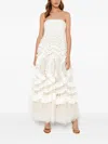Needle & Thread Hyacinth Ruffled Gown In White