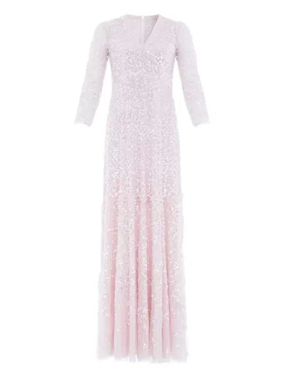 Needle & Thread Isabella Diamond Sequinned Maxi Dress In Pink