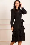 Needle & Thread Joelle Crepe Midaxi Dress In Black