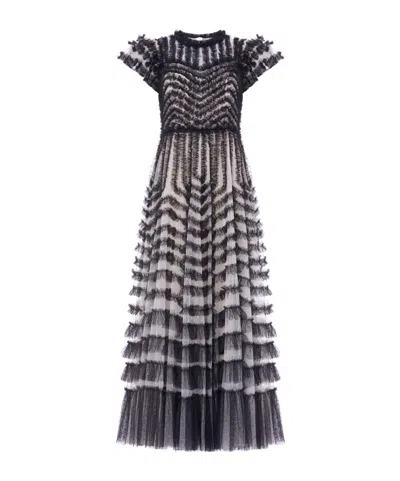 NEEDLE & THREAD LA VIE EN ROSE ROUND NECK SHORT SLEEVE GOWN