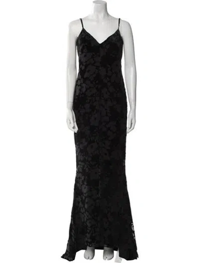 Pre-owned Needle & Thread Lace Pattern Long Dress In Black