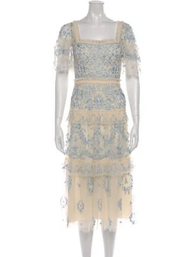 Pre-owned Needle & Thread Lace Pattern Midi Length Dress