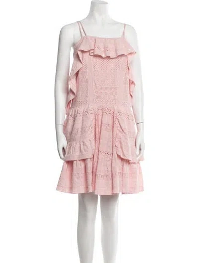 Pre-owned Needle & Thread Lace Pattern Mini Dress In Pink