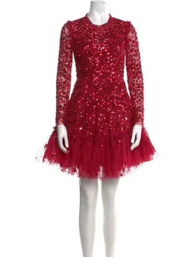 Pre-owned Needle & Thread Lace Pattern Mini Dress W/ Tags In Pink