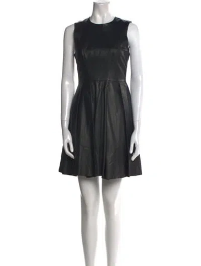 Pre-owned Needle & Thread Lamb Leather Mini Dress In Black