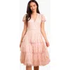 Needle & Thread Layered Lace V-neck Midi Dress In White