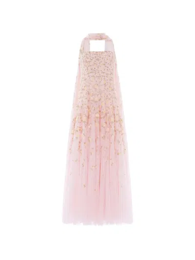 Needle & Thread Lea Ditsy Floral-embroidered Maxi Dress In Pink