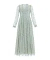 Needle & Thread Leila Dot V-neck Ankle Gown In White