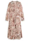 Needle & Thread Leopard-print Chiffon Midi Dress In Brown