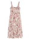 Needle & Thread Leopard Chiffon Smocked Cami Ankle Gown In Neutral