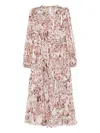 Needle & Thread Leopard-print Chiffon Midi Dress In Brown