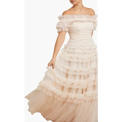 NEEDLE & THREAD NEEDLE & THREAD LISETTE RUFFLE OFF-SHOULDER GOWN