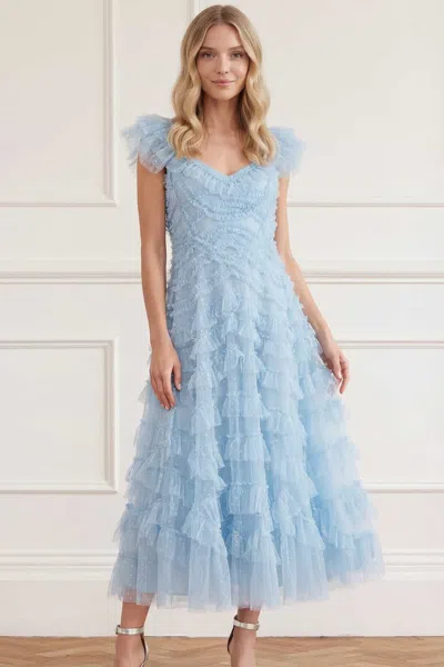 Needle & Thread Lola Backless Ballerina Dress In Blue