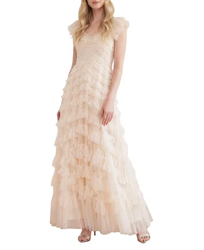 Needle & Thread Lola Backless Ballerina Dress In Neutral