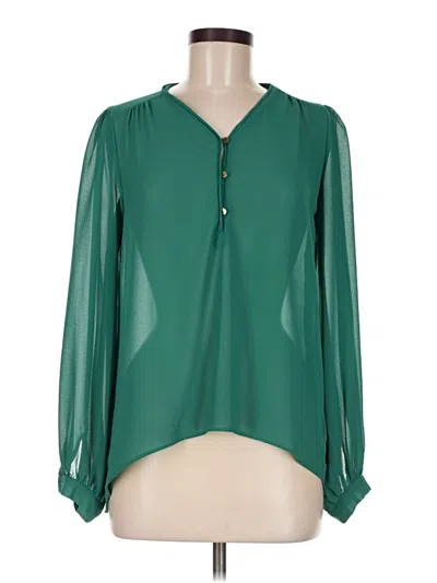 Pre-owned Needle & Thread Long Sleeve Blouse In Green