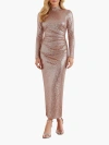 Needle & Thread Malia Turtleneck Ankle Gown In Brown