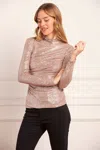 Needle & Thread Malia Turtleneck Top In Brown