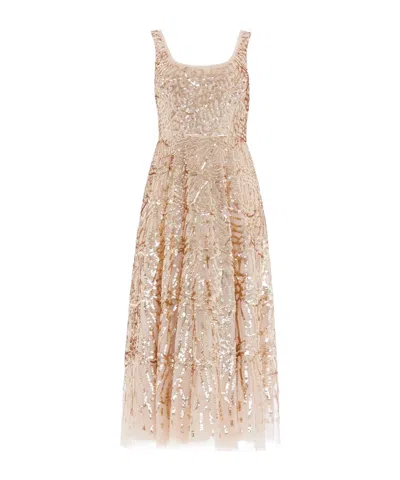 Needle & Thread Marquet Dress In Nude