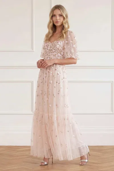 Needle & Thread Meadow Ditsy Sweetheart Ankle Gown In White
