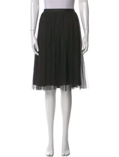 Pre-owned Needle & Thread Mesh Accents Knee-length Skirt In Black