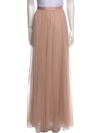 Pre-owned Needle & Thread Mesh Accents Long Skirt In Pink