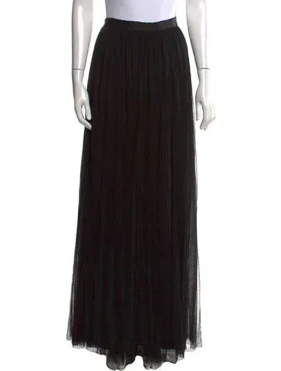 Pre-owned Needle & Thread Mesh Accents Long Skirt W/ Tags In Black