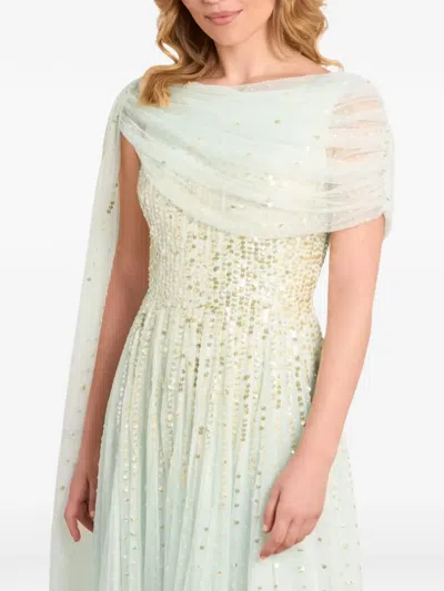 Needle & Thread Moonlight Sequin-embellished Draped Gown In Multi