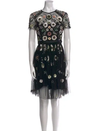 Pre-owned Needle & Thread Nylon Knee-length Dress In Black