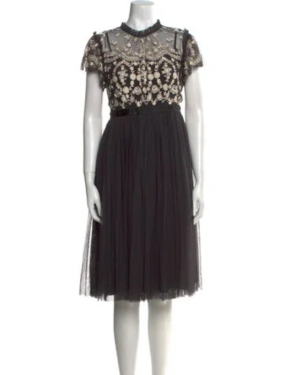 Pre-owned Needle & Thread Nylon Knee-length Dress In Gray