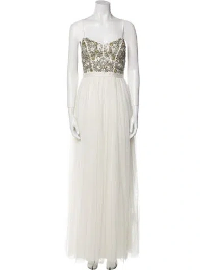 Pre-owned Needle & Thread Nylon Long Dress In Neutral