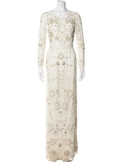 Pre-owned Needle & Thread Nylon Long Dress In Neutral