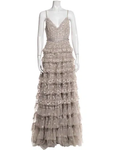 Pre-owned Needle & Thread Nylon Long Dress In Neutral