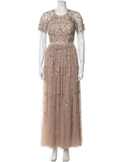 Pre-owned Needle & Thread Nylon Long Dress In Neutrals