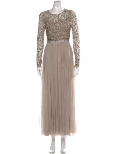Pre-owned Needle & Thread Nylon Long Dress In Neutrals