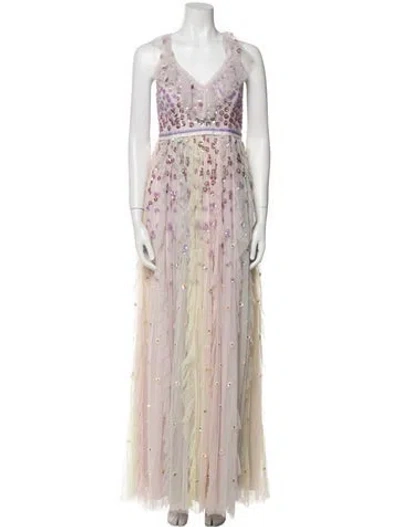 Pre-owned Needle & Thread Nylon Long Dress In Pink