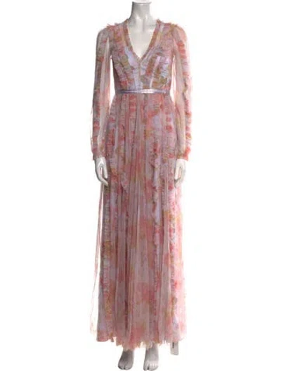 Pre-owned Needle & Thread Nylon Long Dress In Pink