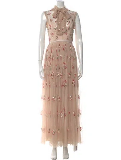 Pre-owned Needle & Thread Nylon Long Dress In Pink