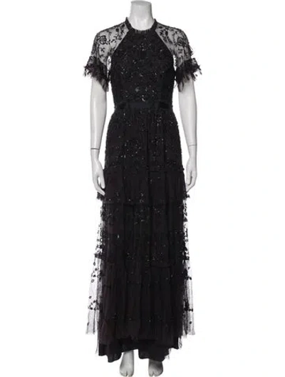 Pre-owned Needle & Thread Nylon Long Dress In Purple