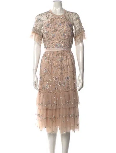 Pre-owned Needle & Thread Nylon Midi Length Dress In Pink