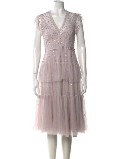 Pre-owned Needle & Thread Nylon Midi Length Dress In Purple