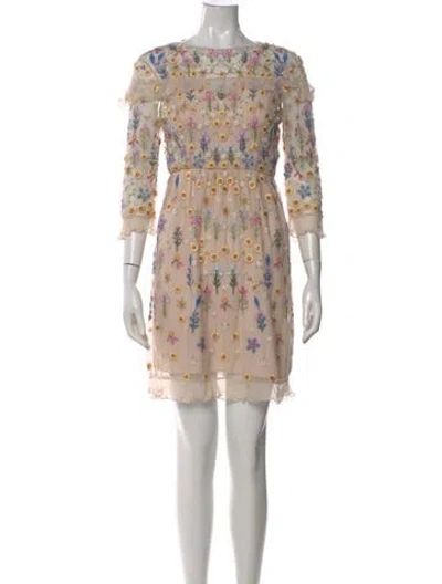 Pre-owned Needle & Thread Nylon Mini Dress In Pink