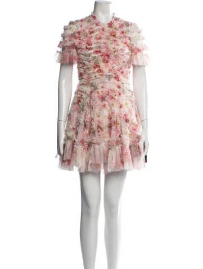 Pre-owned Needle & Thread Nylon Mini Dress In Pink