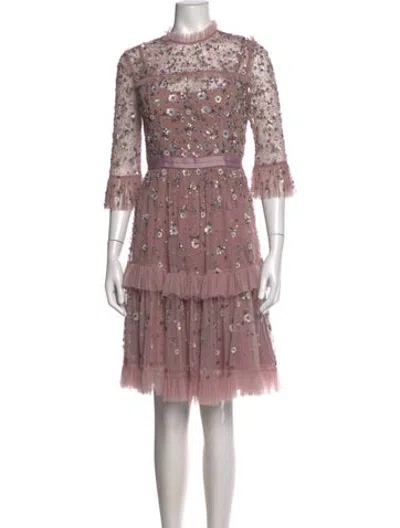 Pre-owned Needle & Thread Nylon Mini Dress In Pink